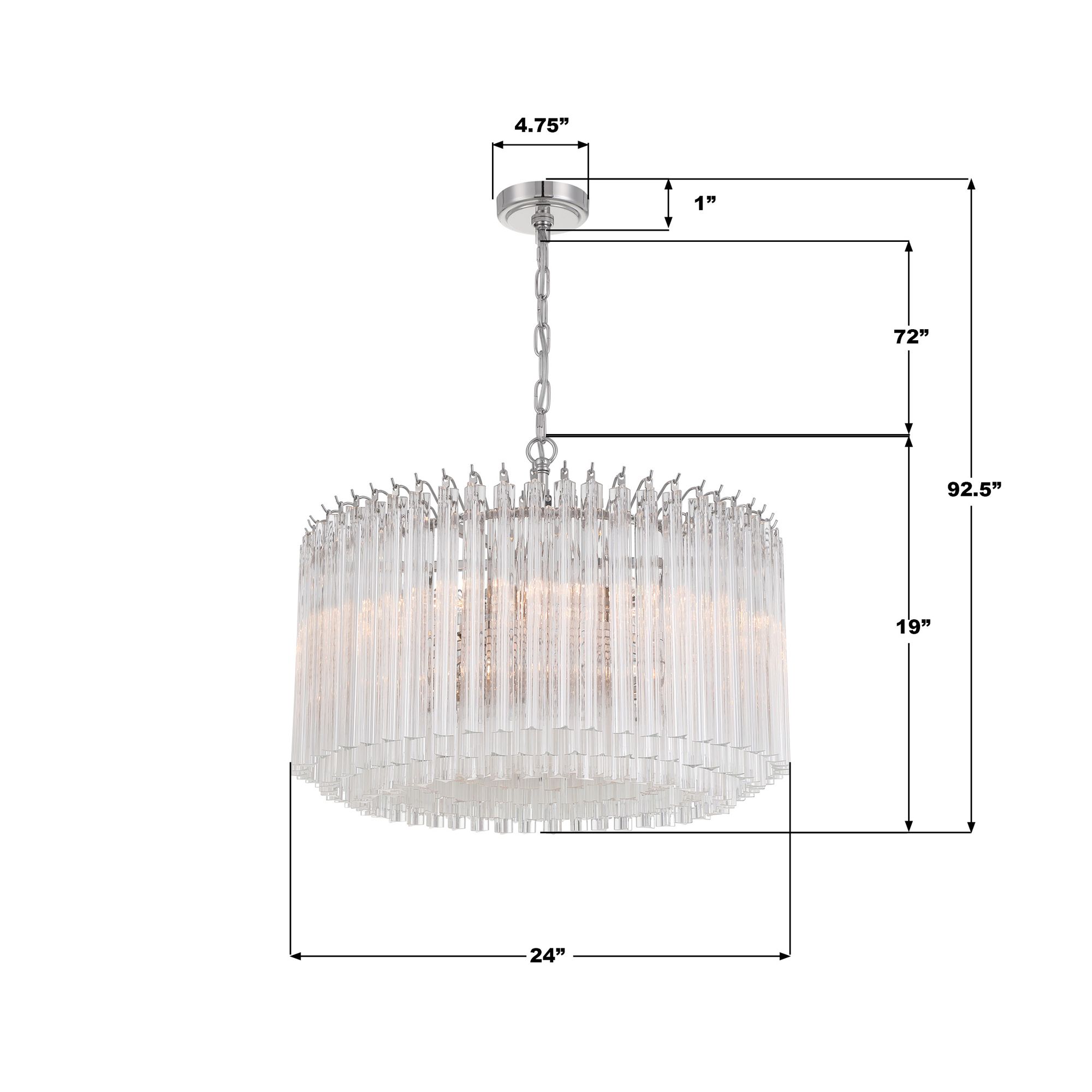 Crystorama Lofton 24'' Polished Nickel Chandelier
