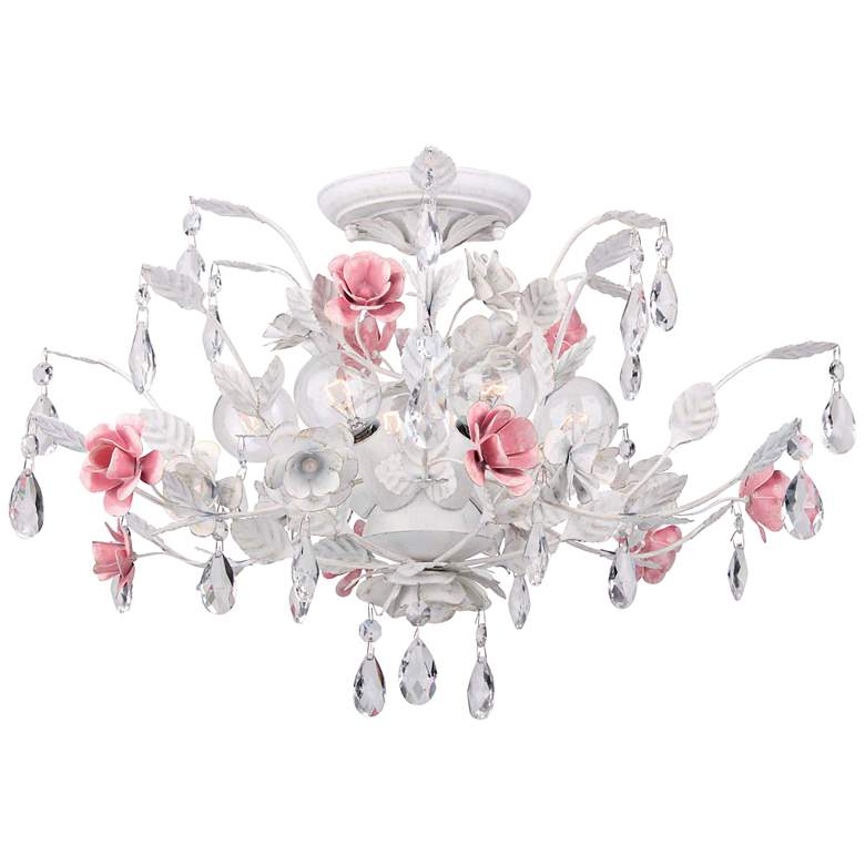 Image 2 Crystorama Lola 20" Wide Antique White Ceiling Light
