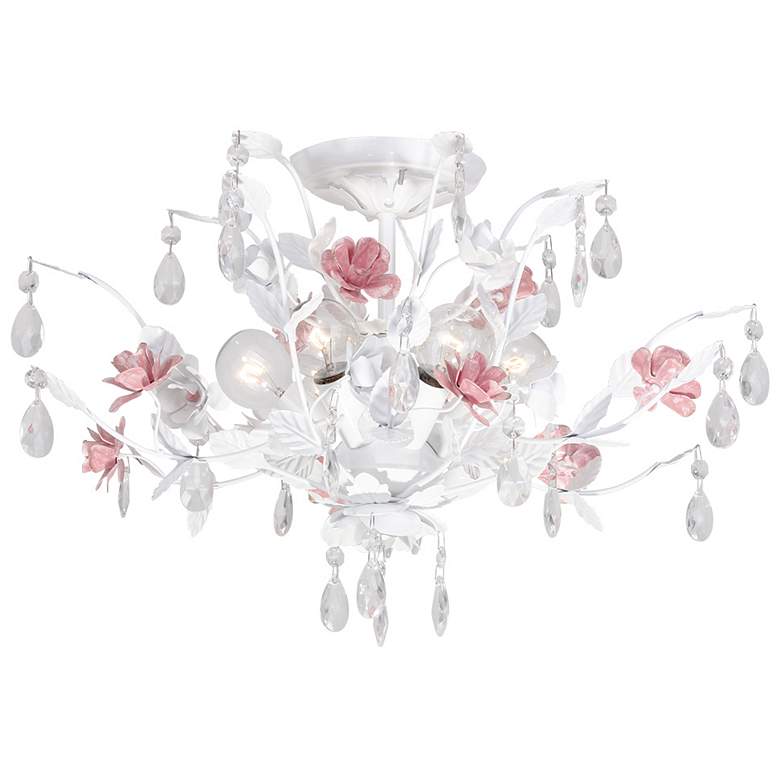 Image 3 Crystorama Lola 20" Wide Antique White Ceiling Light more views