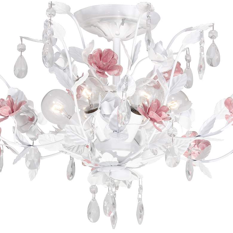 Image 4 Crystorama Lola 20" Wide Antique White Ceiling Light more views
