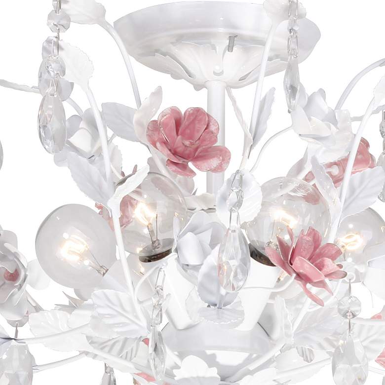 Image 5 Crystorama Lola 20" Wide Antique White Ceiling Light more views