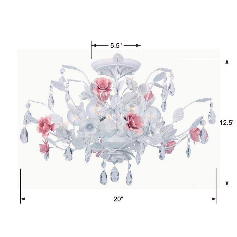 Image 6 Crystorama Lola 20" Wide Antique White Ceiling Light more views