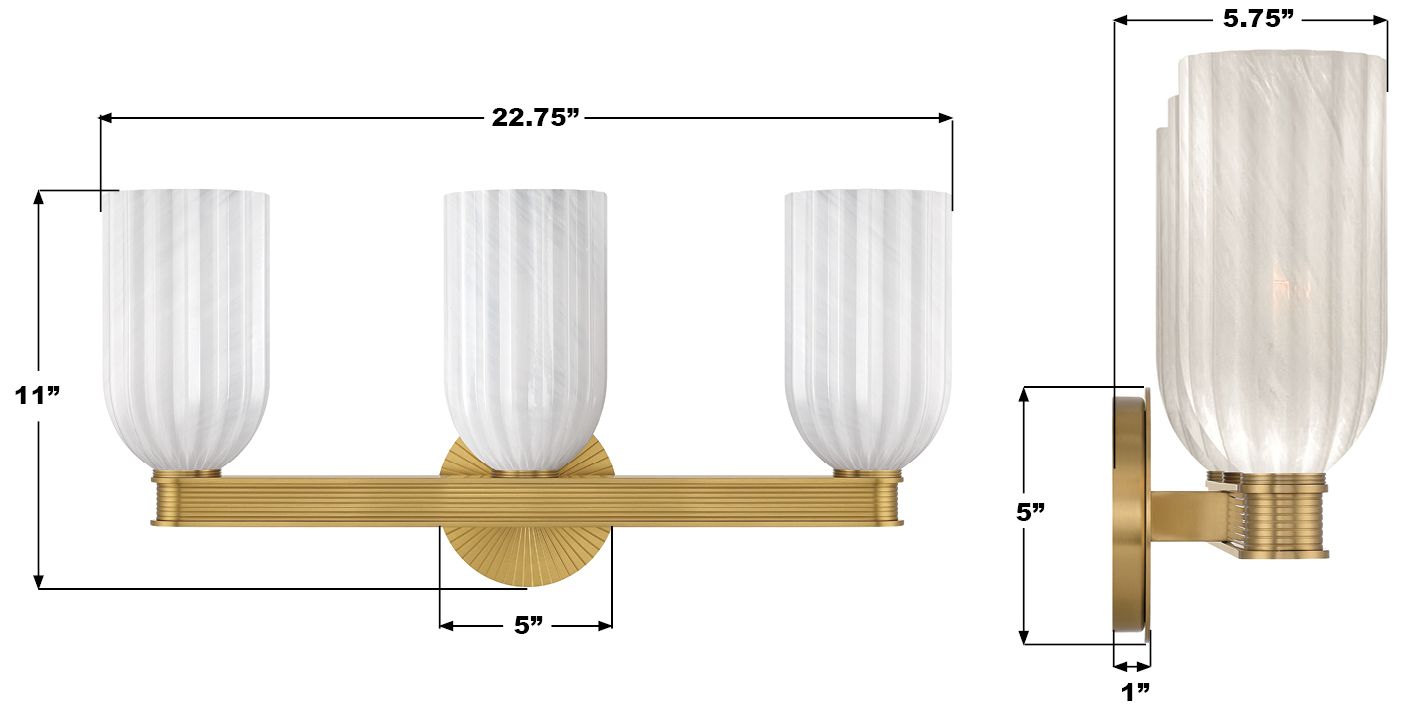 Image 7 Crystorama Lotus 22.75'' Luxe Gold Bathroom Vanity more views