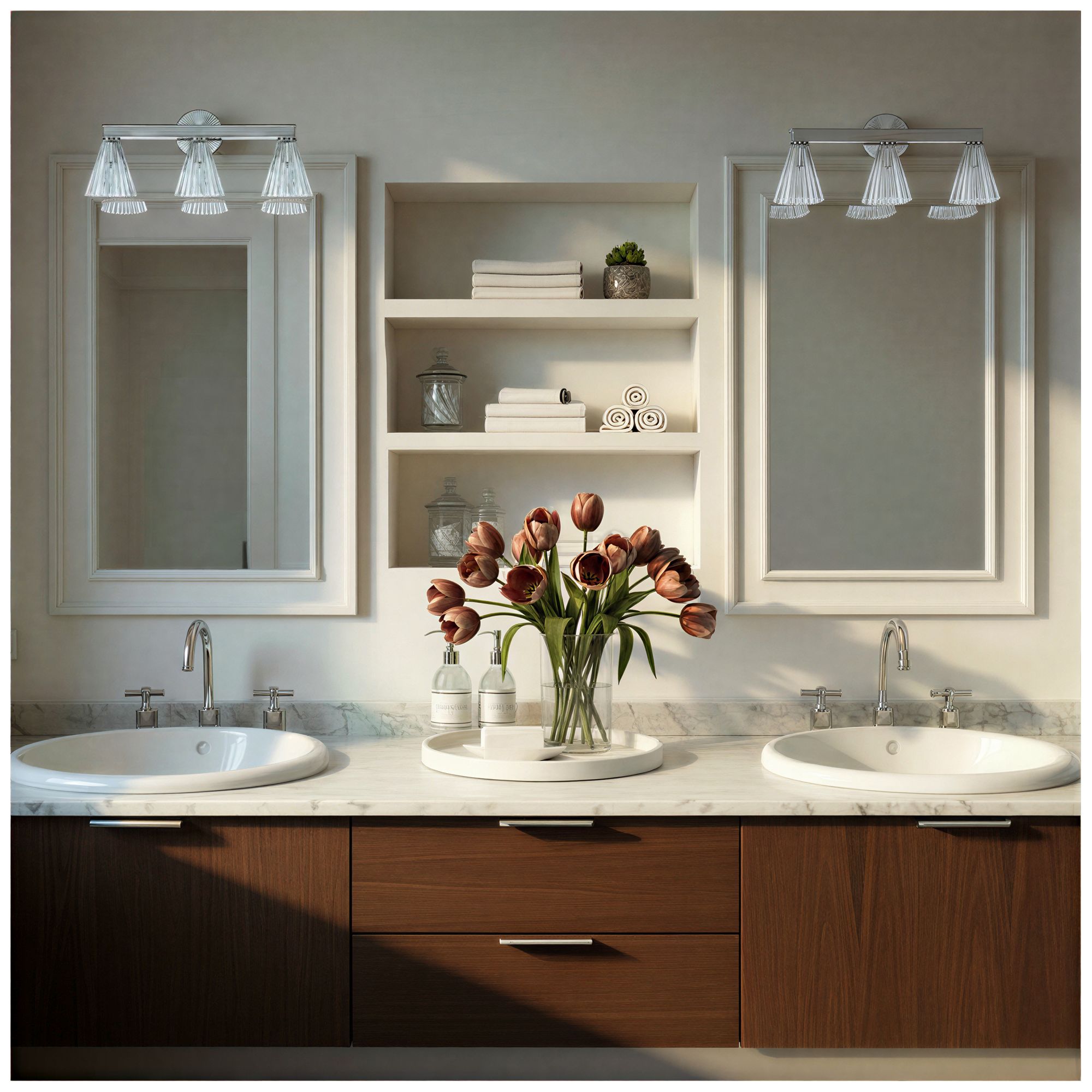 Image 6 Crystorama Lotus 23.5'' Polished Nickel Bathroom Vanity more views
