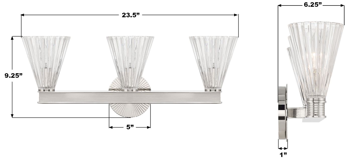 Image 7 Crystorama Lotus 23.5'' Polished Nickel Bathroom Vanity more views