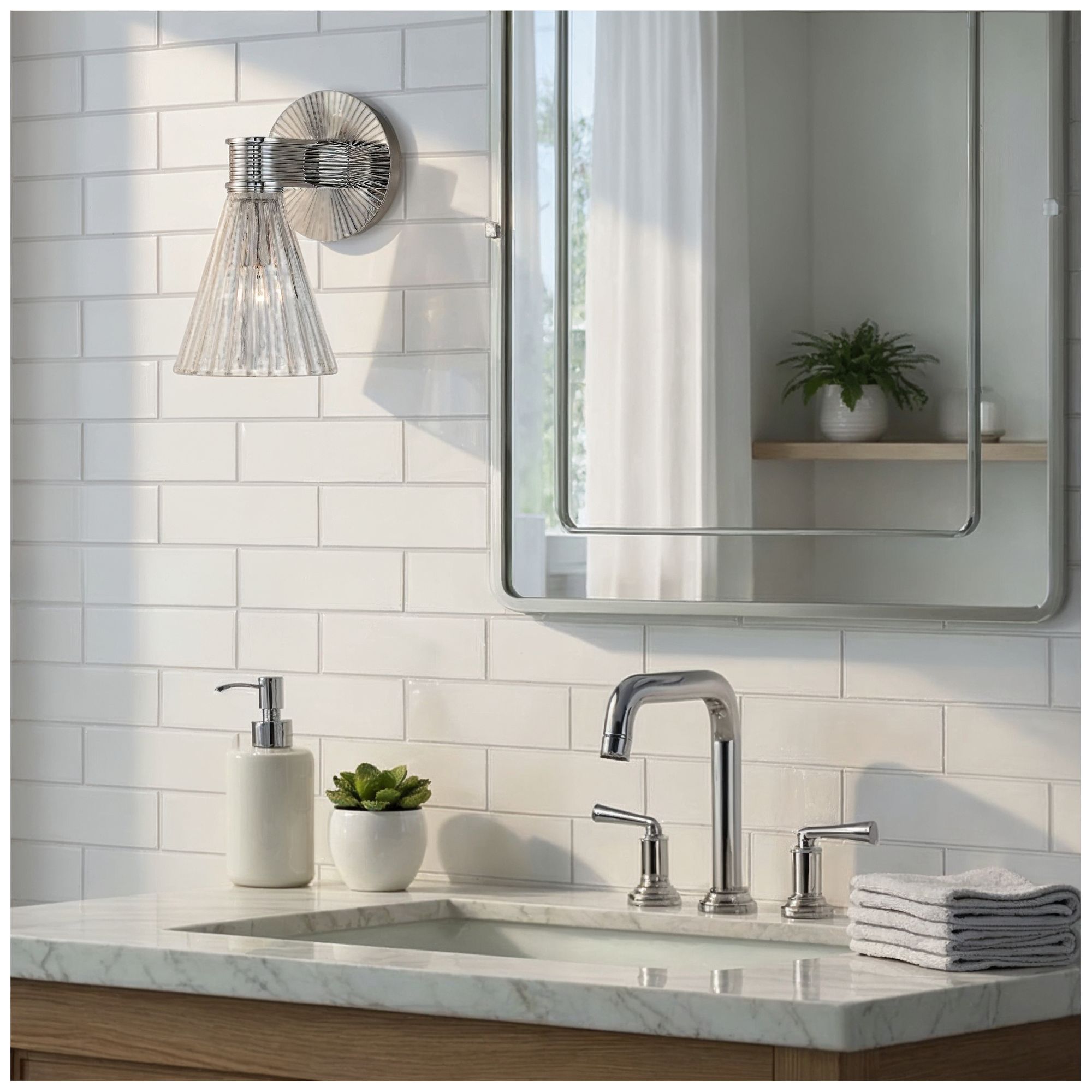 Image 6 Crystorama Lotus 5.5'' Polished Nickel Sconce more views