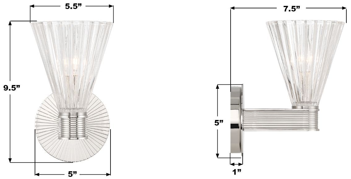 Image 7 Crystorama Lotus 5.5'' Polished Nickel Sconce more views