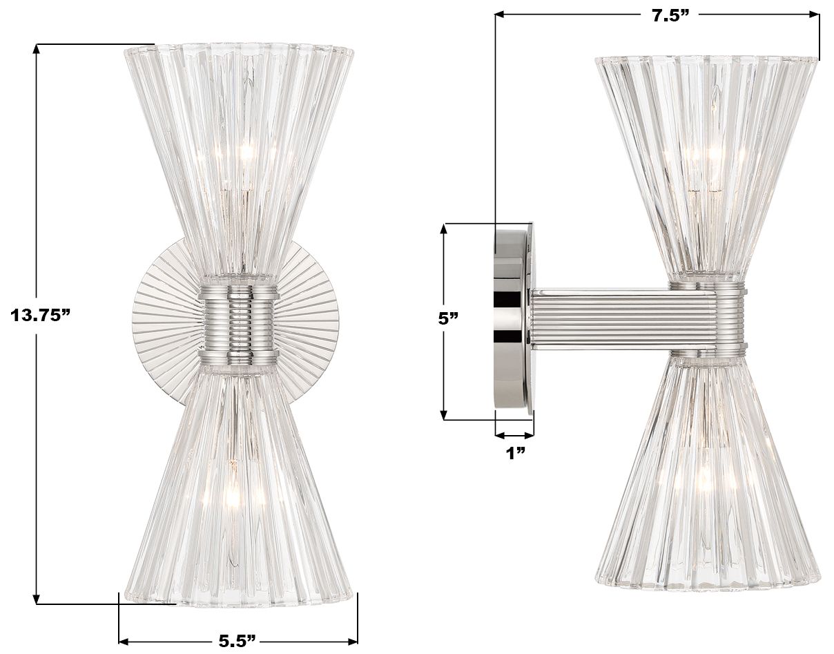 Image 7 Crystorama Lotus 5.5'' Polished Nickel Sconce more views
