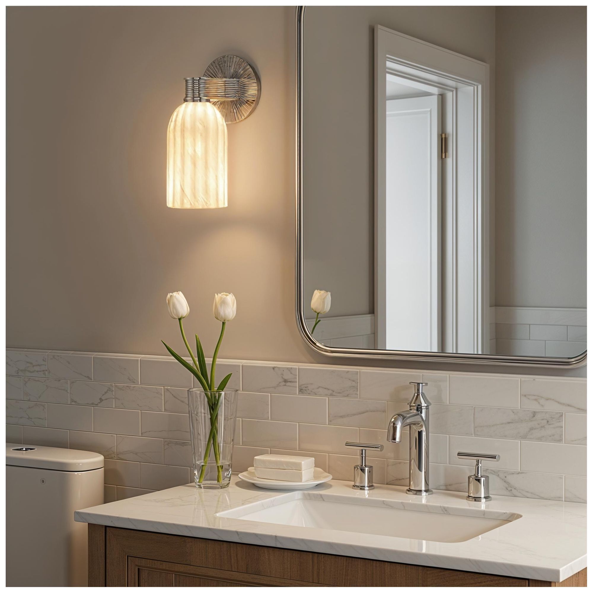 Image 6 Crystorama Lotus 5'' Polished Nickel Sconce more views