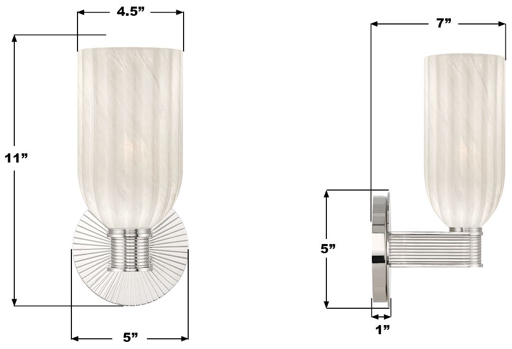 Image 7 Crystorama Lotus 5'' Polished Nickel Sconce more views