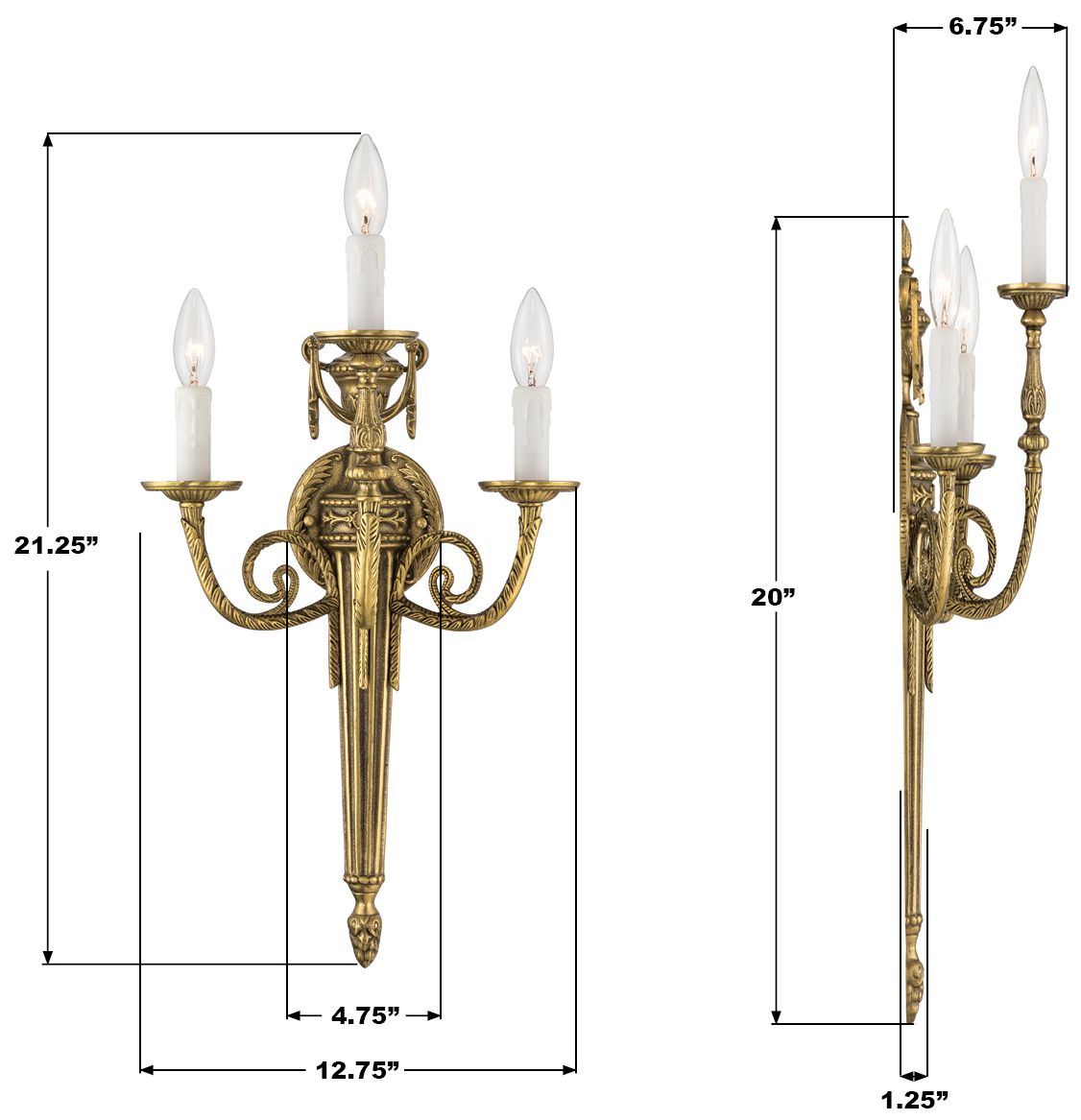 Image 7 Crystorama Loxley 12.75'' Matte Brass Sconce more views