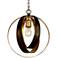 Crystorama Luna 12" Wide Bronze and Gold Orb Mini Pendant