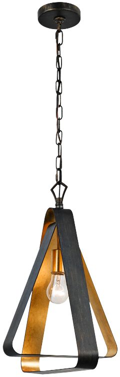 Crystorama Luna 15 1/4" Wide Bronze and Gold Mini Pendant