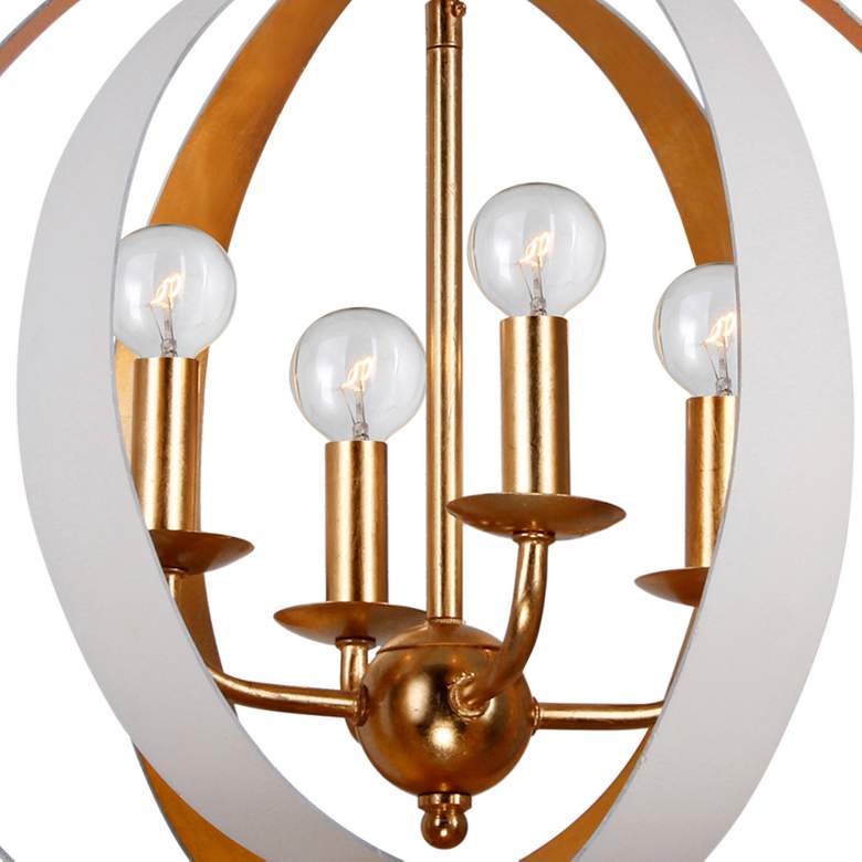 Image 3 Crystorama Luna 16 inch Wide White and Gold 4-Light Chandelier more views