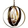 Crystorama Luna 16"W Bronze and Gold 4-Light Orb Chandelier