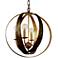 Crystorama Luna 16"W Bronze and Gold 4-Light Orb Chandelier