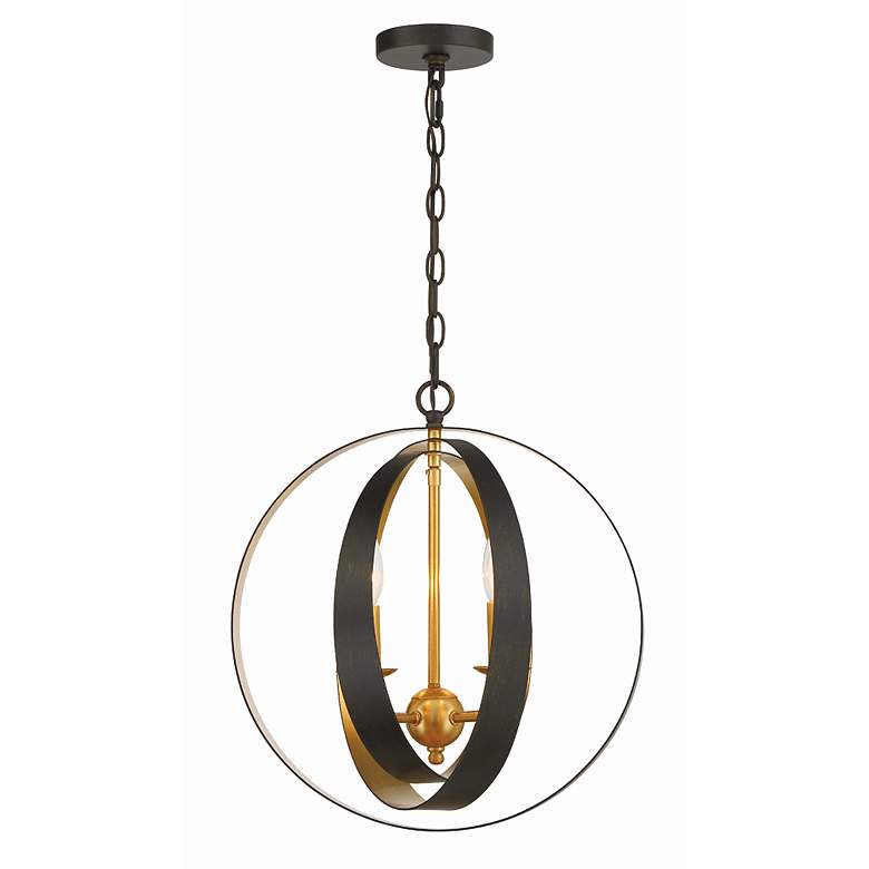 Image 4 Crystorama Luna 16"W Bronze and Gold 4-Light Orb Chandelier more views