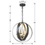 Crystorama Luna 16"W Bronze and Gold 4-Light Orb Chandelier