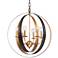 Crystorama Luna 21"W Bronze and Antique Gold 6-Light Orb Chandelier