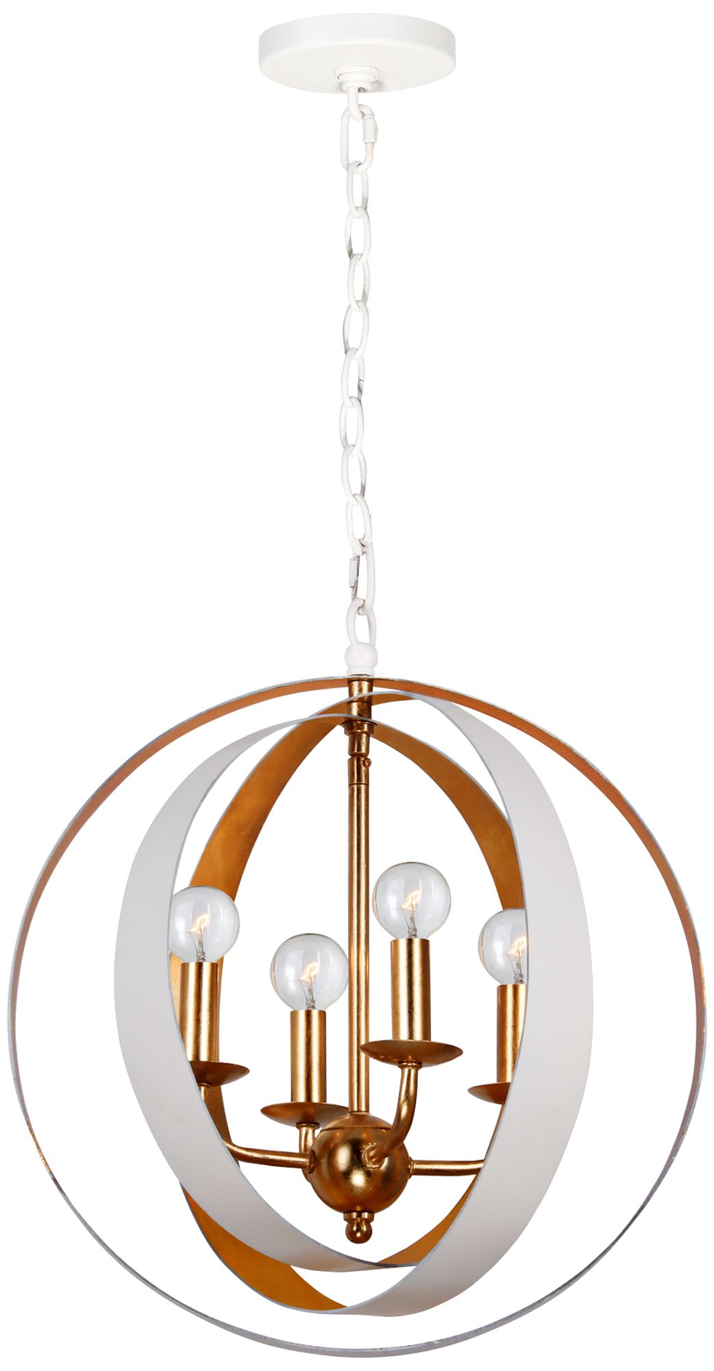 Image Crystorama Luna 21"W White and Gold Rings Pendant Light