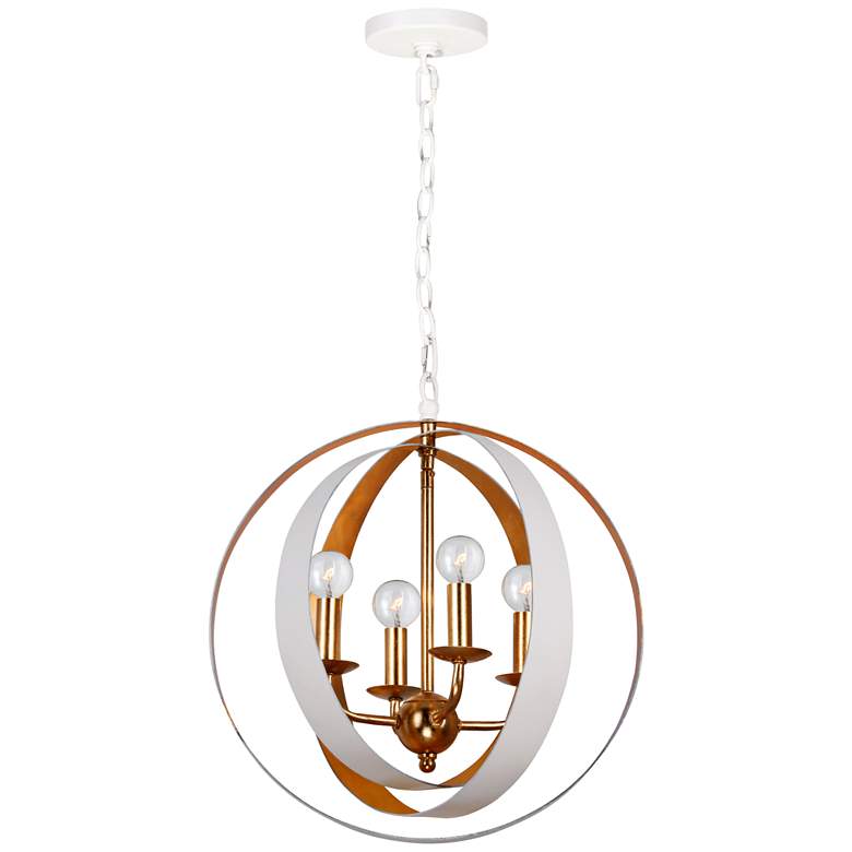 Image 1 Crystorama Luna 21"W White and Gold Rings Pendant Light