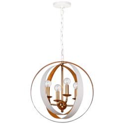 Crystorama Luna 21&quot;W White and Gold Rings Pendant Light