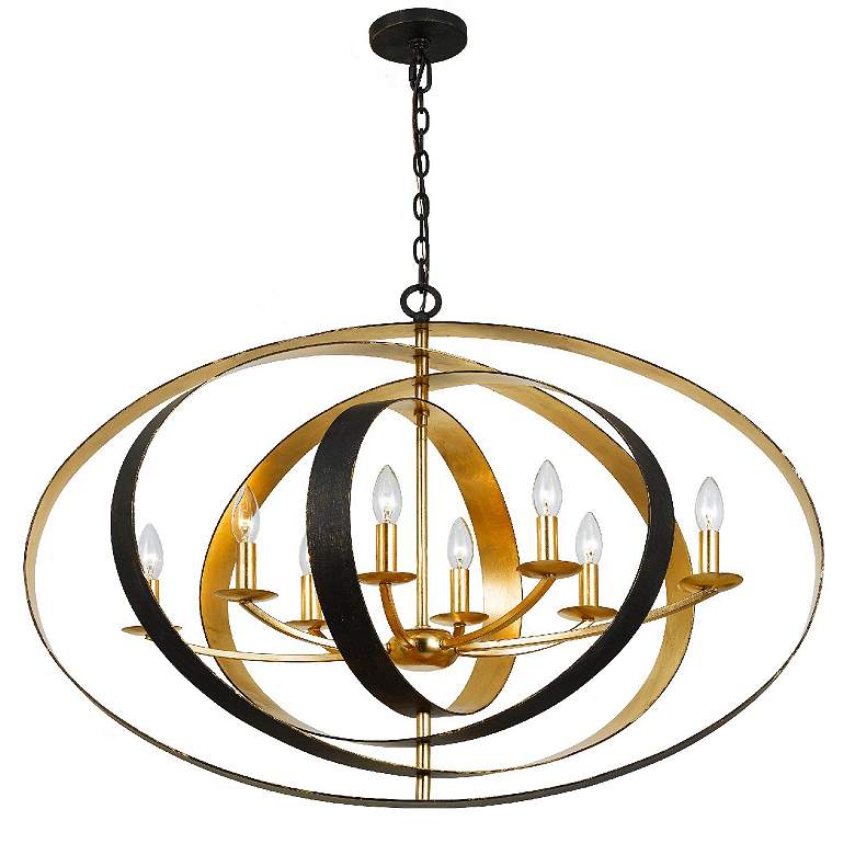 Image 3 Crystorama Luna 36" Wide Bronze and Gold Oval Chandelier more views