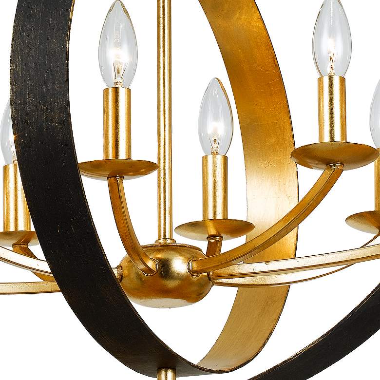 Image 4 Crystorama Luna 36" Wide Bronze and Gold Oval Chandelier more views