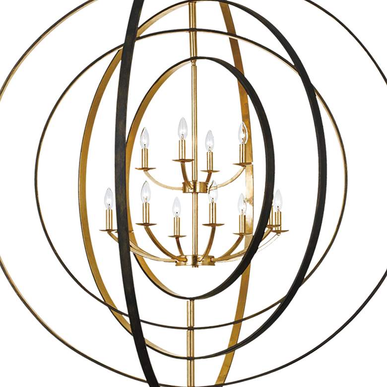 Image 3 Crystorama Luna 60" Wide Bronze-Gold 12-Light Modern Large Chandelier more views