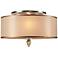 Crystorama Luxo 14" Wide Antique Brass Drum Ceiling Light