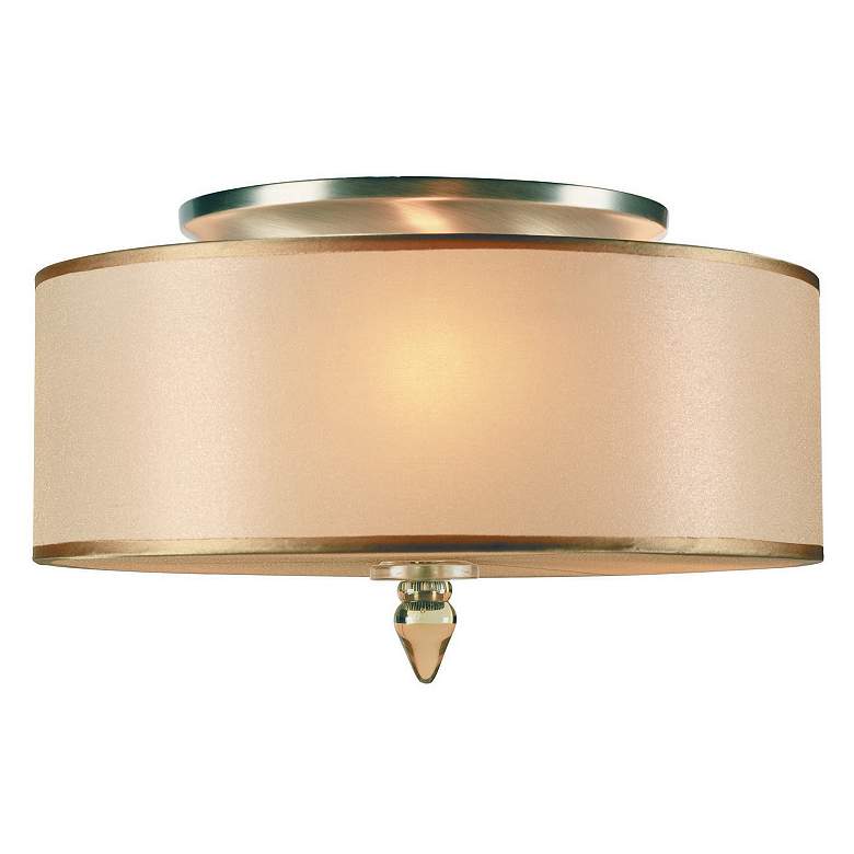 Image 2 Crystorama Luxo 14" Wide Antique Brass Drum Ceiling Light more views