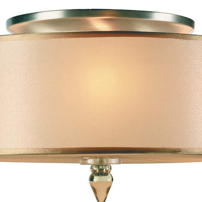 Image 3 Crystorama Luxo 14" Wide Antique Brass Drum Ceiling Light more views