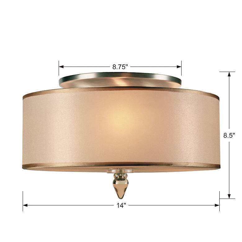 Image 5 Crystorama Luxo 14" Wide Antique Brass Drum Ceiling Light more views