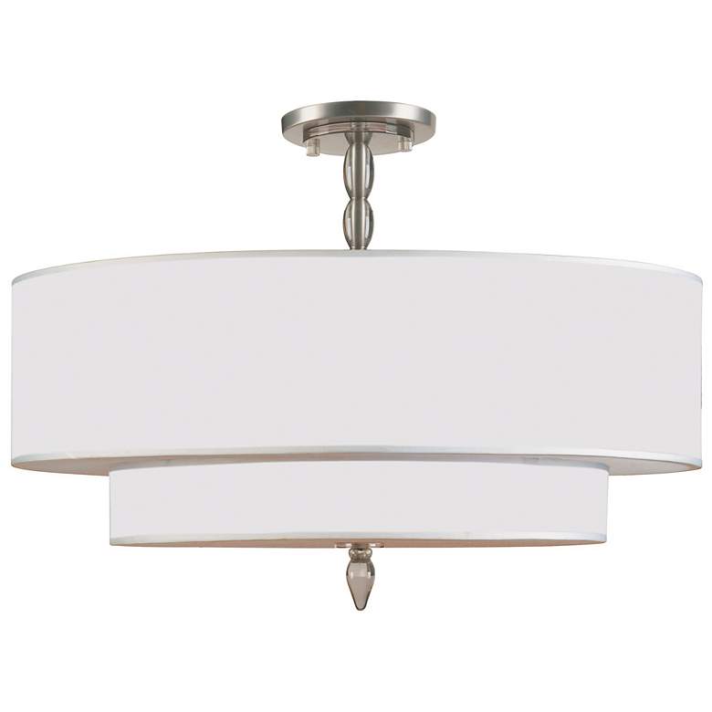Image 2 Crystorama Luxo 26" Wide Satin Nickel Ceiling Light