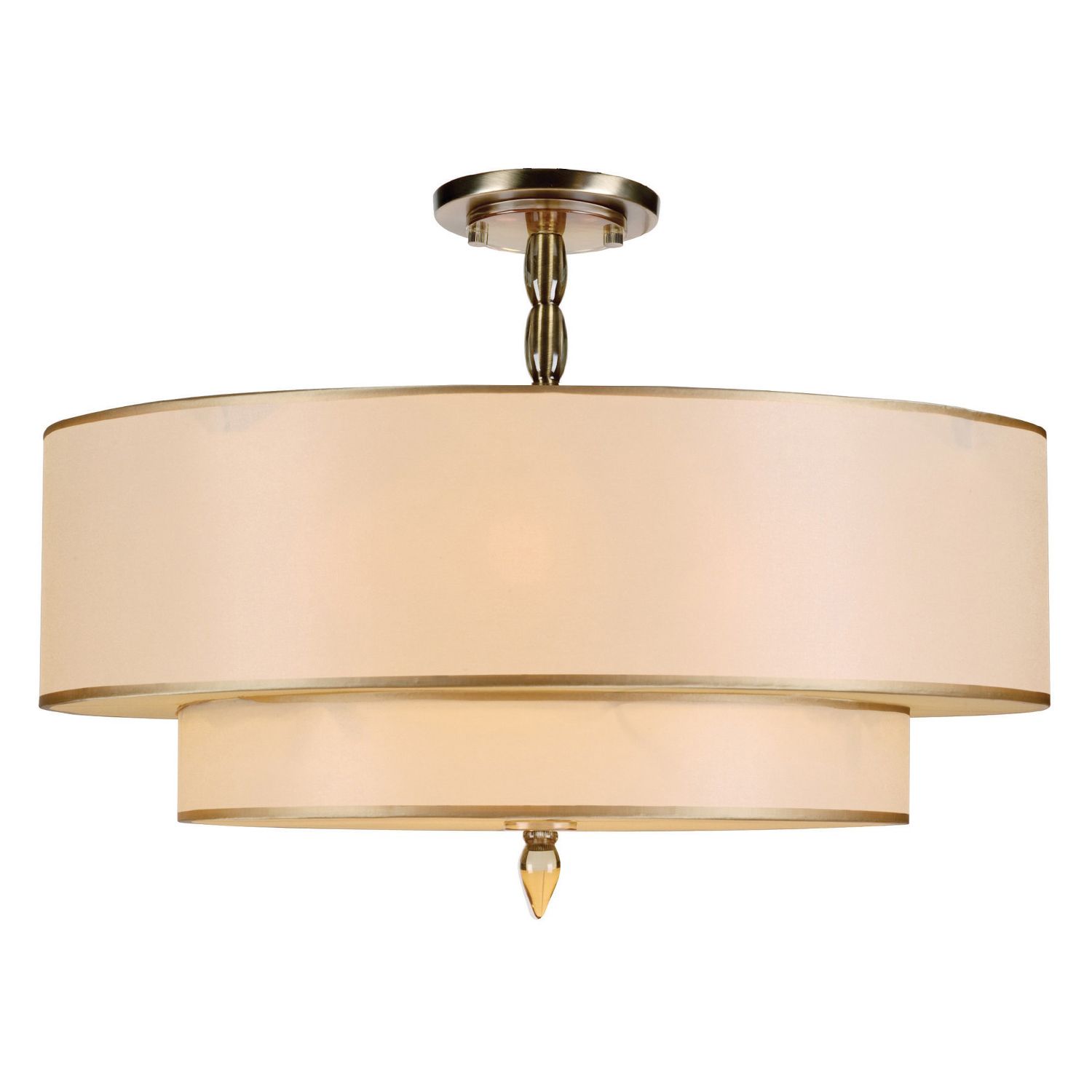 Image 4 Crystorama Luxo 26"W Antique Bass 2-Layer Drum Ceiling Light more views