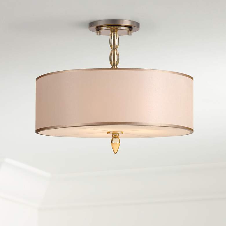 Image 1 Crystorama Luxo Brass 18" Wide Ceiling Light