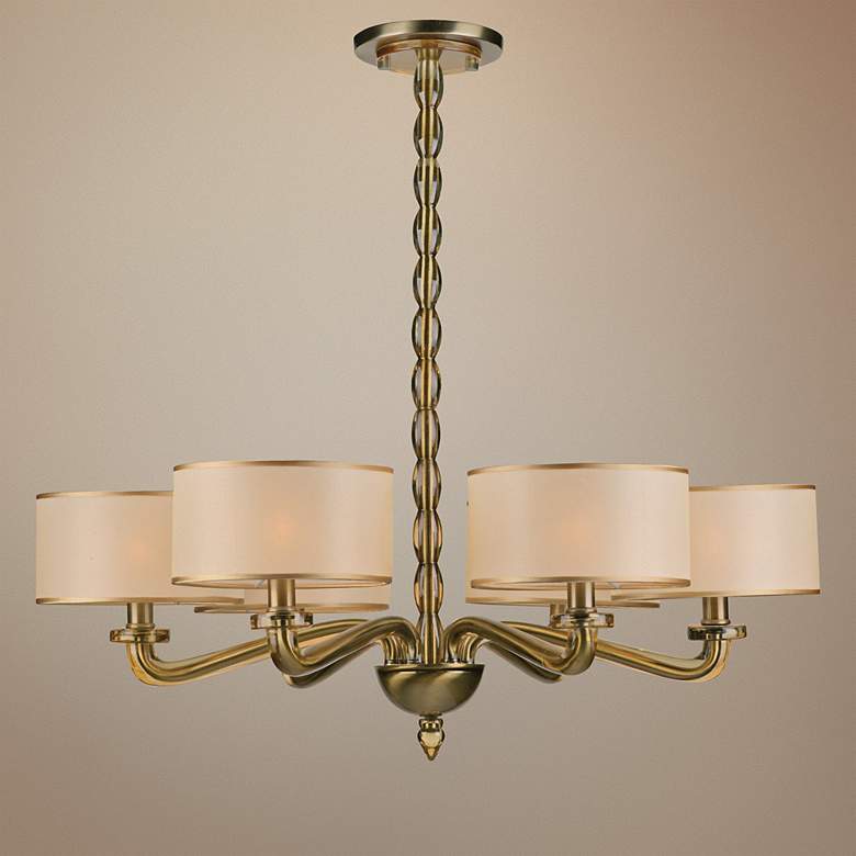 Image 1 Crystorama Luxo Collection Antique Brass 30 inch Wide Chandelier