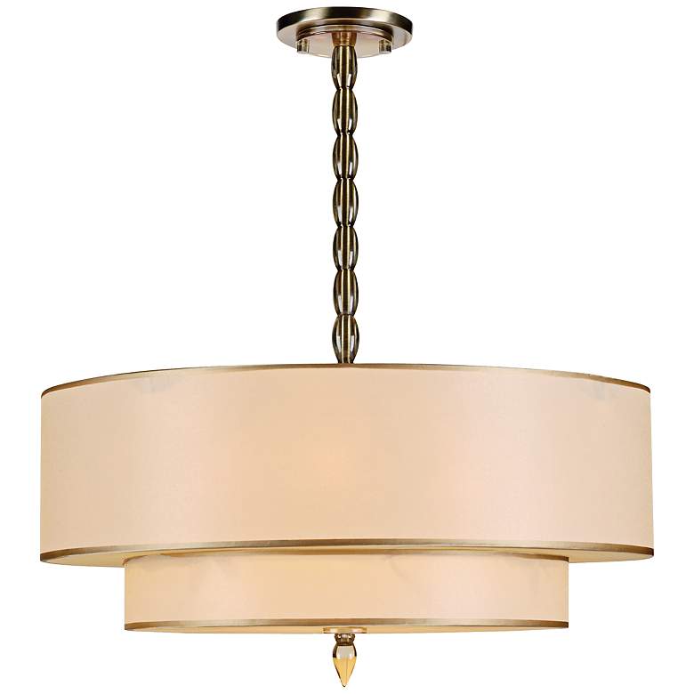 Image 2 Crystorama Luxo Collection Brass 26 inch Wide Pendant Light