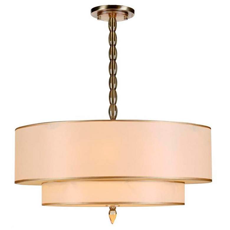 Image 2 Crystorama Luxo Collection Brass 26 inch Wide Pendant Light