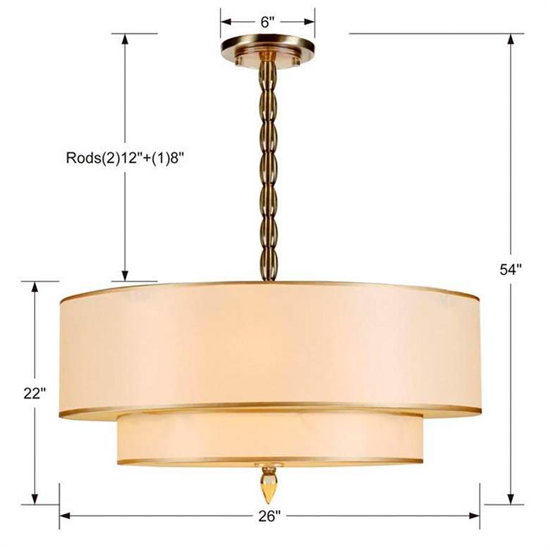 Image 5 Crystorama Luxo Collection Brass 26" Wide Pendant Light more views