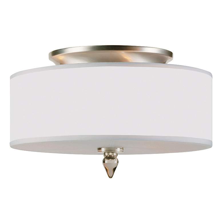 Image 2 Crystorama Luxo Satin Nickel 14" Wide Ceiling Light more views
