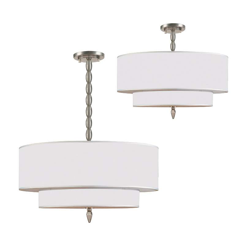 Image 5 Crystorama Luxo Satin Nickel 26" Wide Chandelier more views