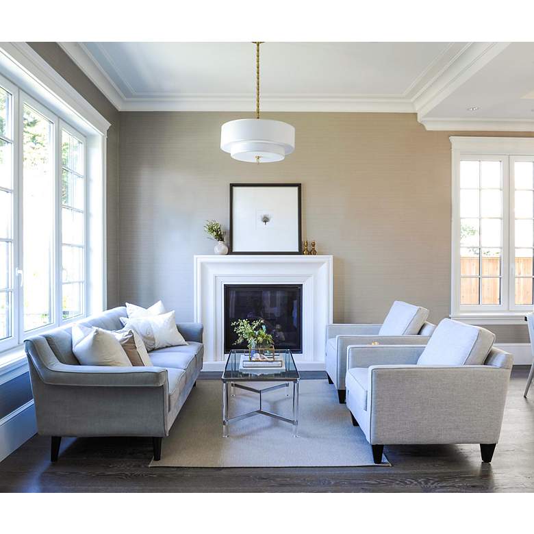 Image 7 Crystorama Luxo Satin Nickel 26" Wide Chandelier more views