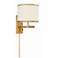 Crystorama Madison 13" HIgh Aged Brass Plug-In Swing Arm Wall Lamp