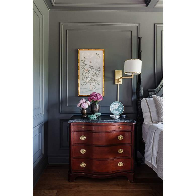 Image 5 Crystorama Madison 13" HIgh Aged Brass Plug-In Swing Arm Wall Lamp more views