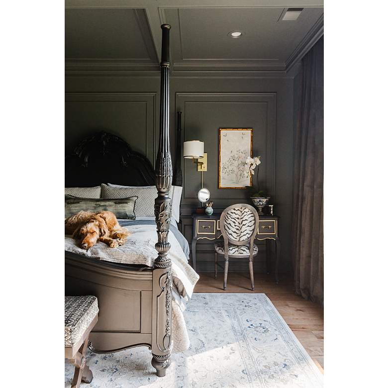 Image 6 Crystorama Madison 13" HIgh Aged Brass Plug-In Swing Arm Wall Lamp more views