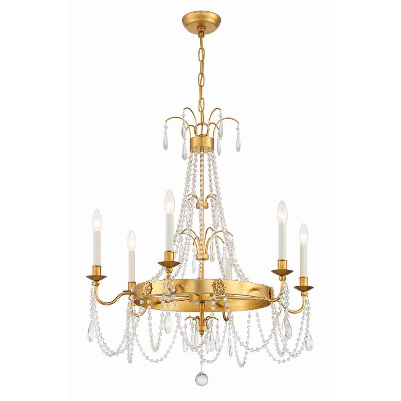 Image 2 Crystorama Maizey 6 Light Antique Gold Chandelier more views