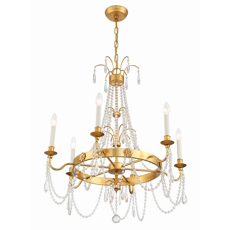 Image 4 Crystorama Maizey 6 Light Antique Gold Chandelier more views