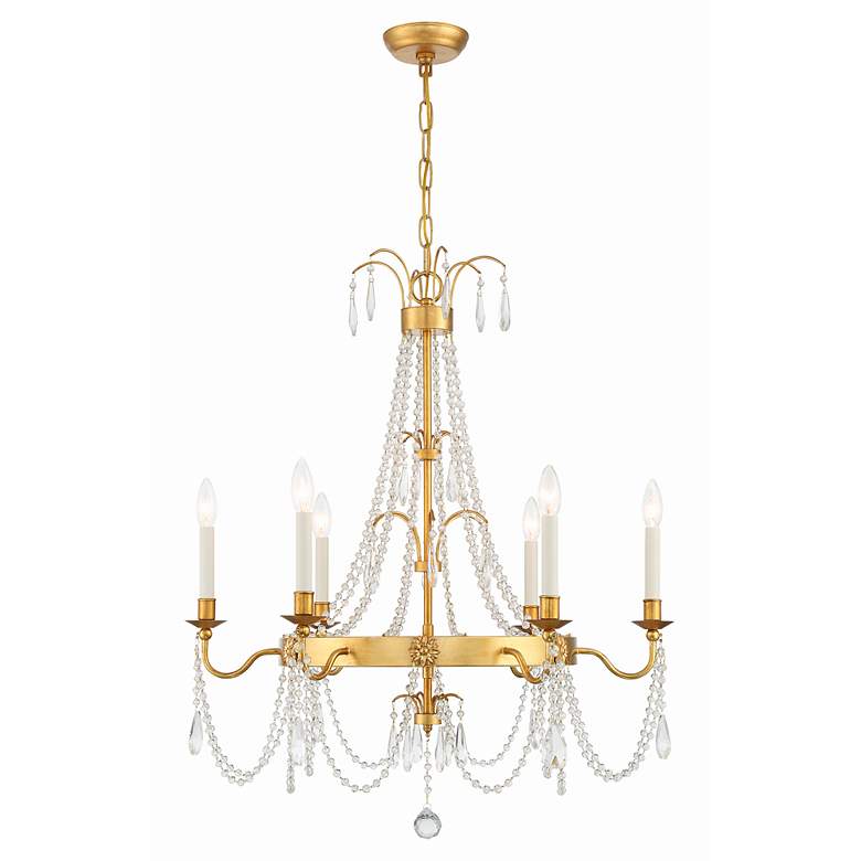 Image 5 Crystorama Maizey 6 Light Antique Gold Chandelier more views