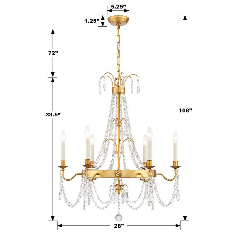 Image 6 Crystorama Maizey 6 Light Antique Gold Chandelier more views